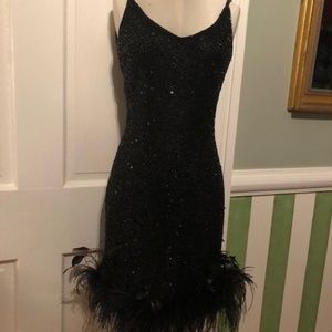 Designer black sequin dress